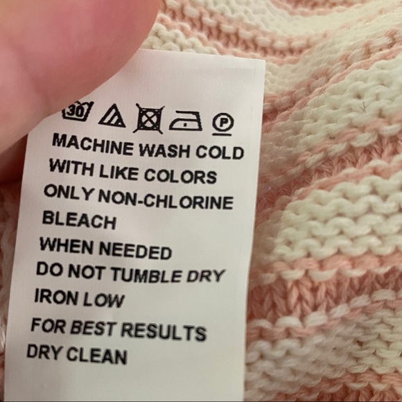 Market & Spruce Pink & Cream Stripe Sweater Size L - Picture 7 of 7